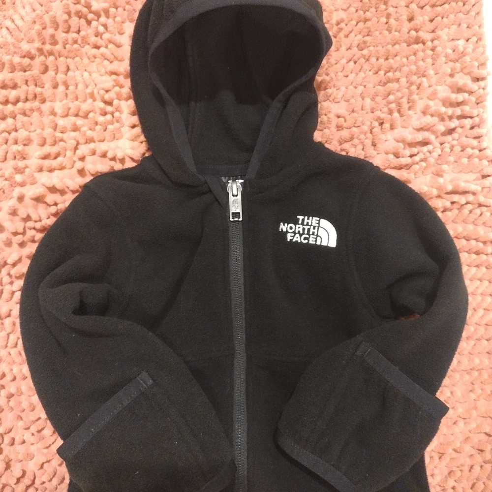 The North Face Kids Black Hooded Full-Zip Fleece Jacket